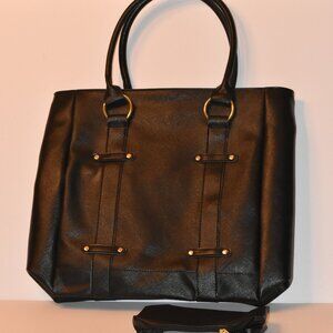 Estee Lauder Black leather tote bag